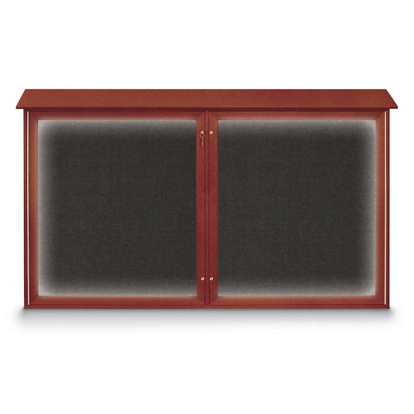 Sliding Door Wood Corkboard, 60"x36", Waln, UV9004OCS-WALNUT-CORK